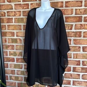 Soma Black Swim Coverup with Kimono Sleeves. XS/S